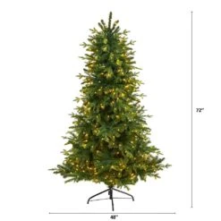 6 Ft. Montreal Spruce Artificial Christmas Tree With 450 Warm White LED Lights And 1029 Bendable Branches -Holiday Glow Store nearly natural pre lit christmas trees t3321 c3 1000