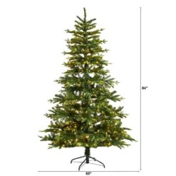 7 Ft. Montreal Spruce Artificial Christmas Tree With 650 Warm White LED Lights And 1575 Bendable Branches -Holiday Glow Store nearly natural pre lit christmas trees t3322 c3 1000
