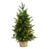 2 Ft. Artificial Christmas Tree With 35 Clear LED Lights In Decorative Basket -Holiday Glow Store nearly natural pre lit christmas trees t3325 64 1000