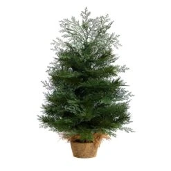 2 Ft. Artificial Christmas Tree In Burlap Base With 35 Warm White LED Lights -Holiday Glow Store nearly natural pre lit christmas trees t3327 4f 1000