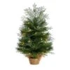2 Ft. Artificial Christmas Tree In Burlap Base With 35 Warm White LED Lights -Holiday Glow Store nearly natural pre lit christmas trees t3327 64 1000
