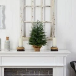 2 Ft. Artificial Christmas Tree In Burlap Base With 35 Warm White LED Lights -Holiday Glow Store nearly natural pre lit christmas trees t3327 fa 1000