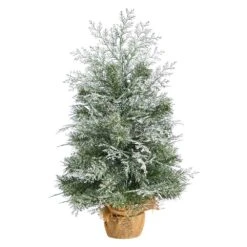 2 Ft. Winter Frosted Artificial Christmas Tree With 35 LED Lights In Burlap Base 11 2 Ft. Winter Frosted Artificial Christmas Tree With 35 LED Lights In Burlap Base -Holiday Glow Store nearly natural pre lit christmas trees t3328 4f 1000