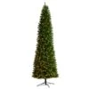11 Ft. Green Pre-Lit LED Slim Mountain Pine Artificial Christmas Tree With 950 Clear Lights -Holiday Glow Store nearly natural pre lit christmas trees t3329 64 1000