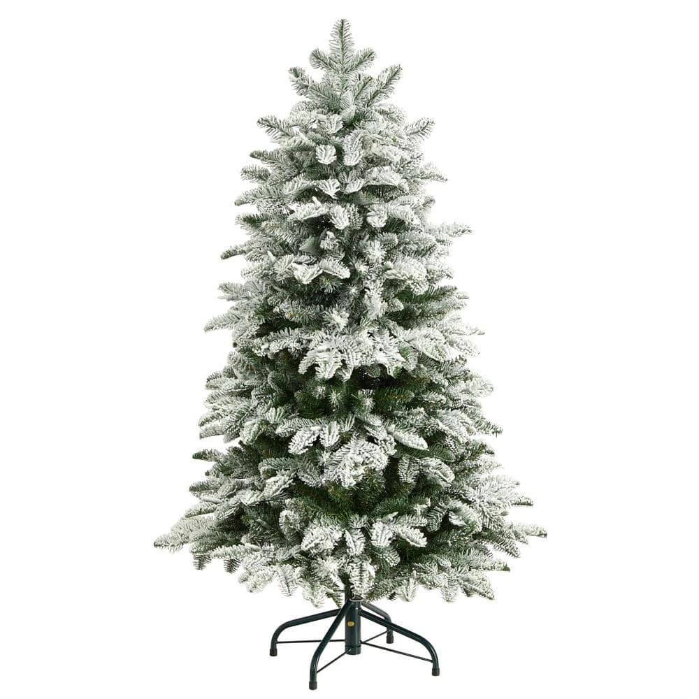 4 Ft. Flocked North Carolina Fir Artificial Christmas Tree With 250 Warm White Lights And 779 Bendable Branches 5 4 Ft. Flocked North Carolina Fir Artificial Christmas Tree With 250 Warm White Lights And 779 Bendable Branches - Image 3