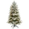 4 Ft. Flocked North Carolina Fir Artificial Christmas Tree With 250 Warm White Lights And 779 Bendable Branches -Holiday Glow Store nearly natural pre lit christmas trees t3334 64 1000