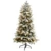 5 Ft. Flocked North Carolina Fir Artificial Christmas Tree With 350 Warm White Lights And 1247 Bendable Branches -Holiday Glow Store nearly natural pre lit christmas trees t3335 64 1000
