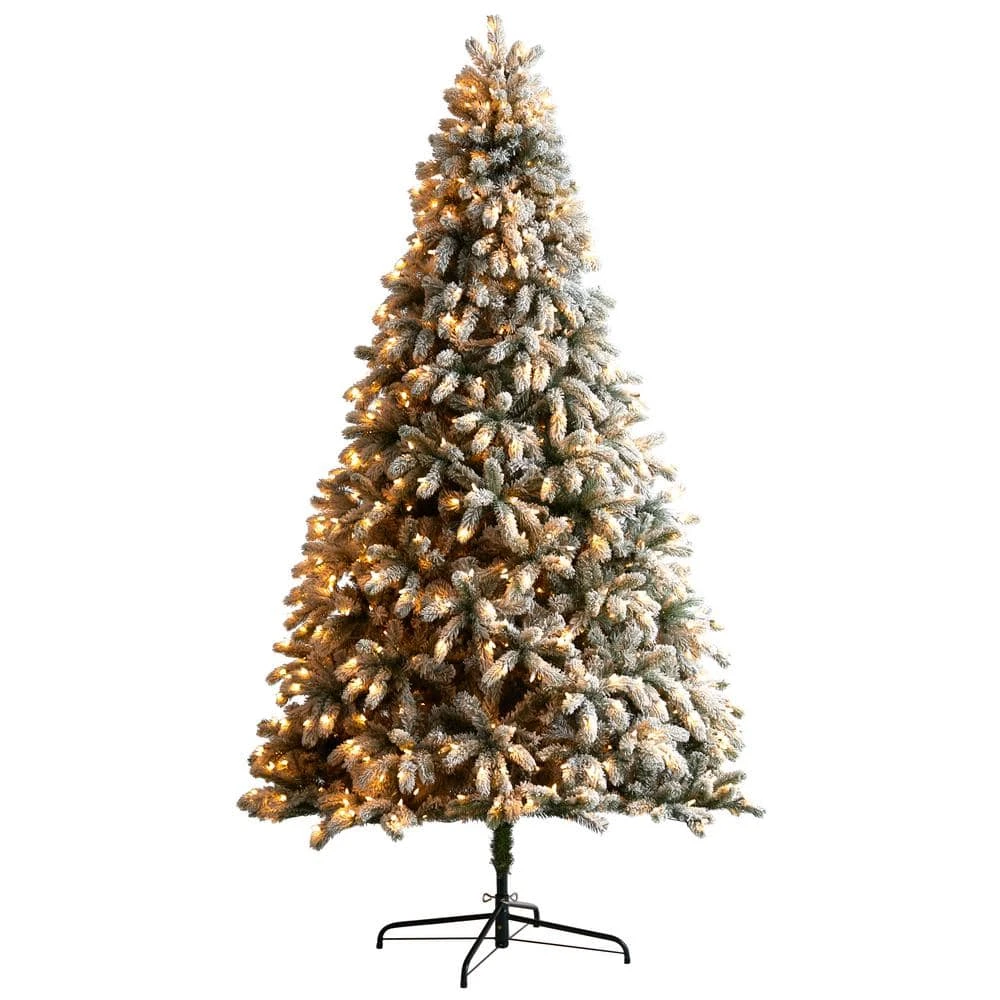 9 Ft. Flocked South Carolina Spruce Artificial Christmas Tree With 850 Clear Lights And 2329 Bendable Branches 3 9 Ft. Flocked South Carolina Spruce Artificial Christmas Tree With 850 Clear Lights And 2329 Bendable Branches