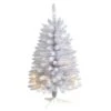 3 Ft. Slim White Artificial Christmas Tree With 50 Warm White LED Lights And 161 Bendable Branches -Holiday Glow Store nearly natural pre lit christmas trees t3357 64 1000