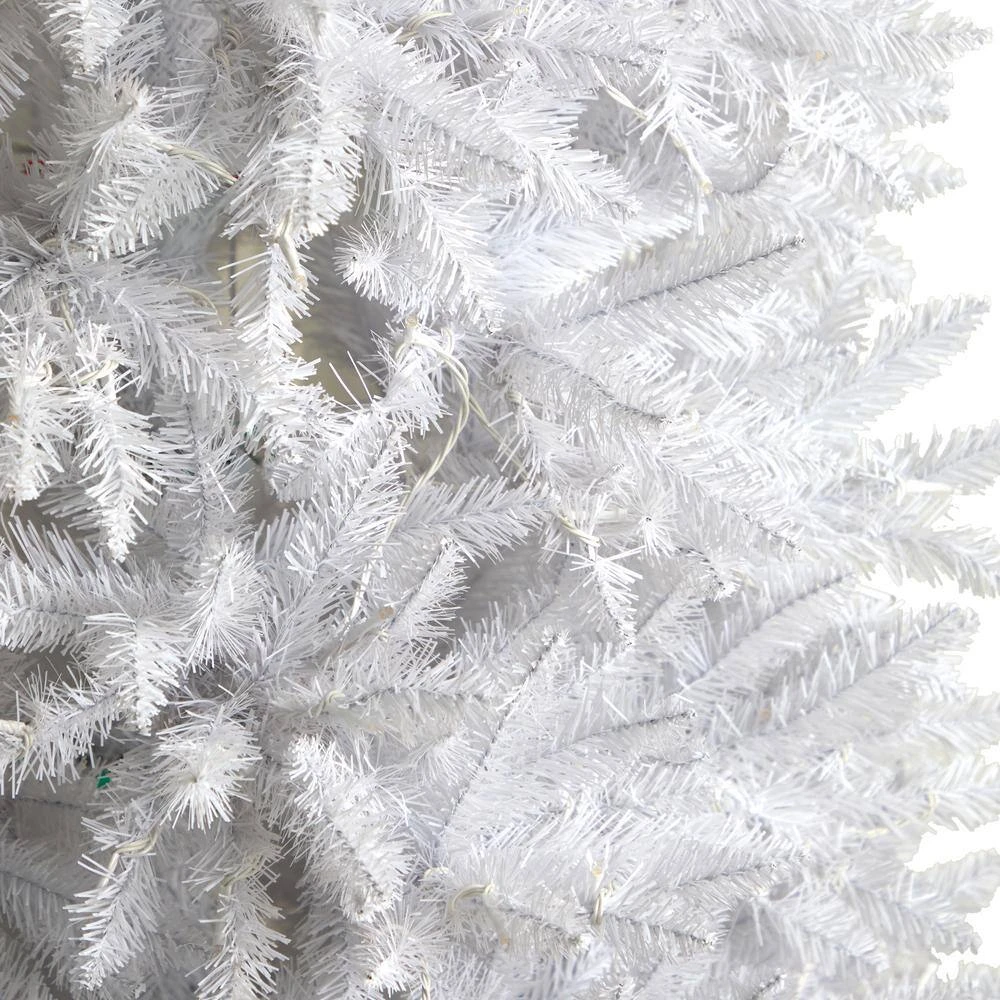 9 Ft. White Pre-Lit LED Slim Artificial Christmas Tree With 600 Warm White Lights 9 9 Ft. White Pre-Lit LED Slim Artificial Christmas Tree With 600 Warm White Lights - Image 7