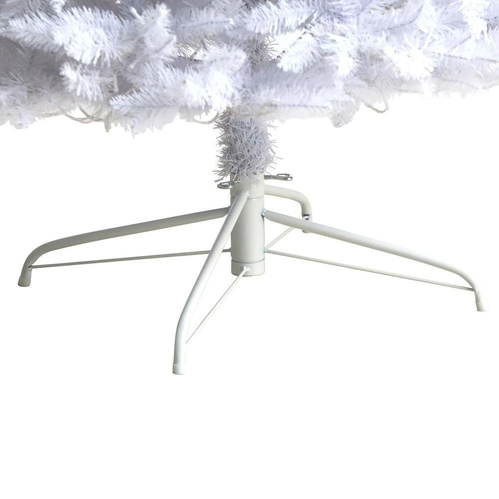 9 Ft. White Pre-Lit LED Slim Artificial Christmas Tree With 600 Warm White Lights 10 9 Ft. White Pre-Lit LED Slim Artificial Christmas Tree With 600 Warm White Lights - Image 8