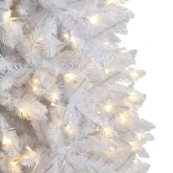 10 Ft. White Pre-Lit LED Slim Artificial Christmas Tree With 800 Warm White Lights 17 10 Ft. White Pre-Lit LED Slim Artificial Christmas Tree With 800 Warm White Lights -Holiday Glow Store nearly natural pre lit christmas trees t3364 1f 1000