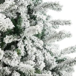 9 Ft. LED Flocked Spruce Artificial Christmas Tree With 650-Lights And 1550 Bendable Branches 14 9 Ft. LED Flocked Spruce Artificial Christmas Tree With 650-Lights And 1550 Bendable Branches -Holiday Glow Store nearly natural pre lit christmas trees t3382 44 1000