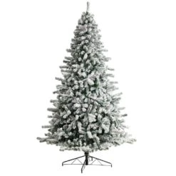 9 Ft. LED Flocked Spruce Artificial Christmas Tree With 650-Lights And 1550 Bendable Branches 12 9 Ft. LED Flocked Spruce Artificial Christmas Tree With 650-Lights And 1550 Bendable Branches -Holiday Glow Store nearly natural pre lit christmas trees t3382 4f 1000