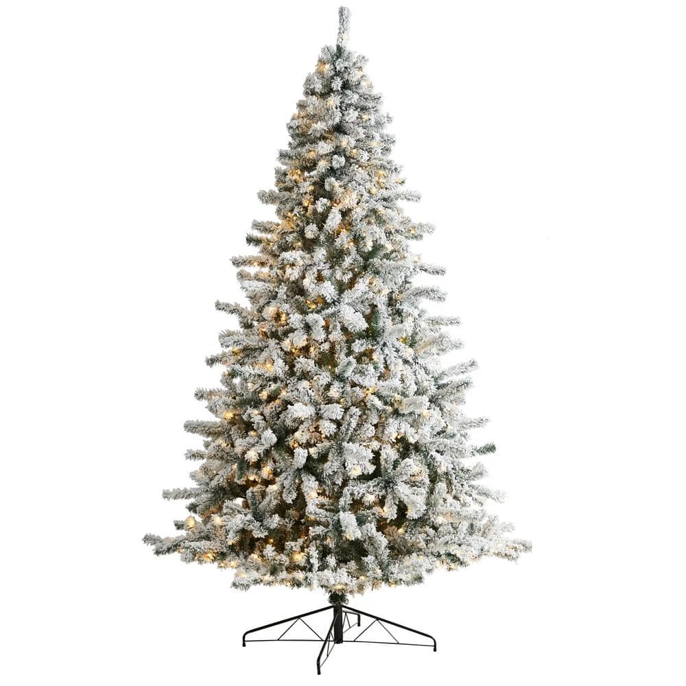 9 Ft. LED Flocked Spruce Artificial Christmas Tree With 650-Lights And 1550 Bendable Branches 3 9 Ft. LED Flocked Spruce Artificial Christmas Tree With 650-Lights And 1550 Bendable Branches