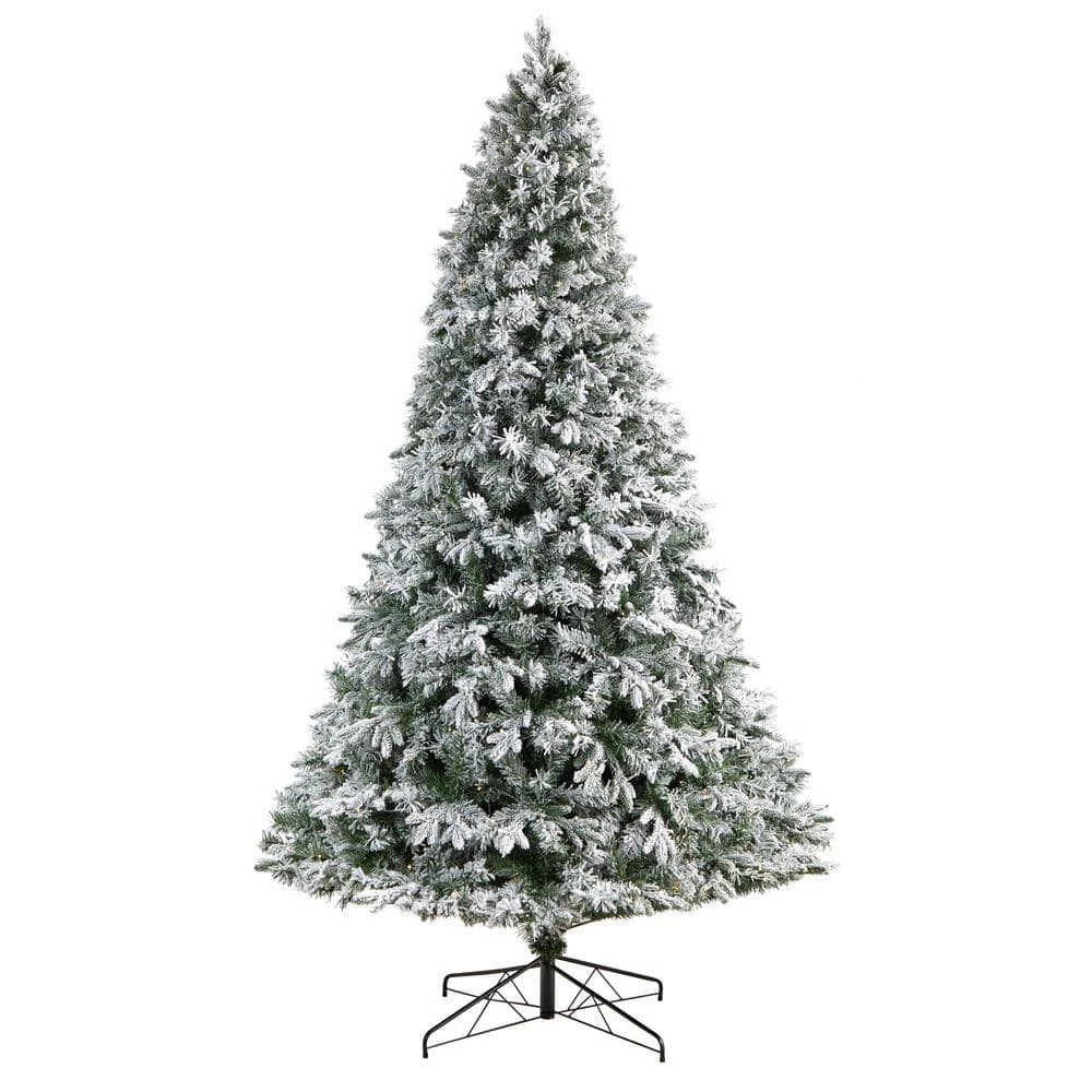 9 Ft. Flocked Vermont Mixed Pine Artificial Christmas Tree With 650 LED Lights And 1960 Bendable Branches 5 9 Ft. Flocked Vermont Mixed Pine Artificial Christmas Tree With 650 LED Lights And 1960 Bendable Branches - Image 3