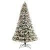 9 Ft. Flocked Vermont Mixed Pine Artificial Christmas Tree With 650 LED Lights And 1960 Bendable Branches -Holiday Glow Store nearly natural pre lit christmas trees t3386 64 1000