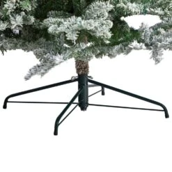 8.5 Ft. Slim Flocked Nova Scotia Spruce Artificial Christmas Tree W/500 Warm White LED Lights & 1061 Bendable Branches -Holiday Glow Store nearly natural pre lit christmas trees t3503 fa 1000