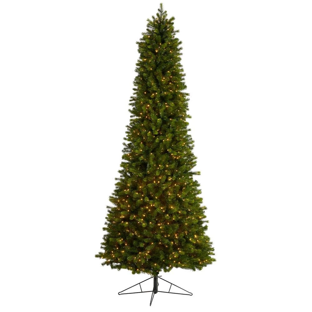9.5 Ft. Slim Colorado Mountain Spruce Artificial Christmas Tree W/Warm White Micro LED Lights & 2528 Bendable Branches 3 9.5 Ft. Slim Colorado Mountain Spruce Artificial Christmas Tree W/Warm White Micro LED Lights & 2528 Bendable Branches