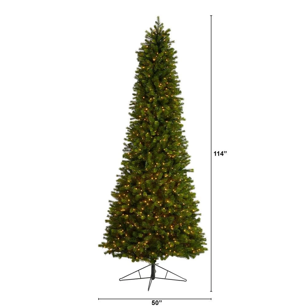 9.5 Ft. Slim Colorado Mountain Spruce Artificial Christmas Tree W/Warm White Micro LED Lights & 2528 Bendable Branches 4 9.5 Ft. Slim Colorado Mountain Spruce Artificial Christmas Tree W/Warm White Micro LED Lights & 2528 Bendable Branches - Image 2