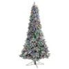 8.5 Ft. Flocked British Columbia Mountain Fir Artificial Christmas Tree W/Multi-Color Globe Bulbs And Bendable Branches -Holiday Glow Store nearly natural pre lit christmas trees t3517 64 1000