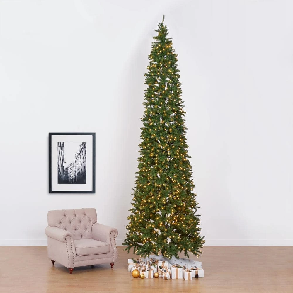 13 Ft. Pre-Lit LED Slim Green Mountain Pine Artificial Christmas Tree With 1360 Warm White Lights 3924 Bendable Branches 16 13 Ft. Pre-Lit LED Slim Green Mountain Pine Artificial Christmas Tree With 1360 Warm White Lights 3924 Bendable Branches - Image 14