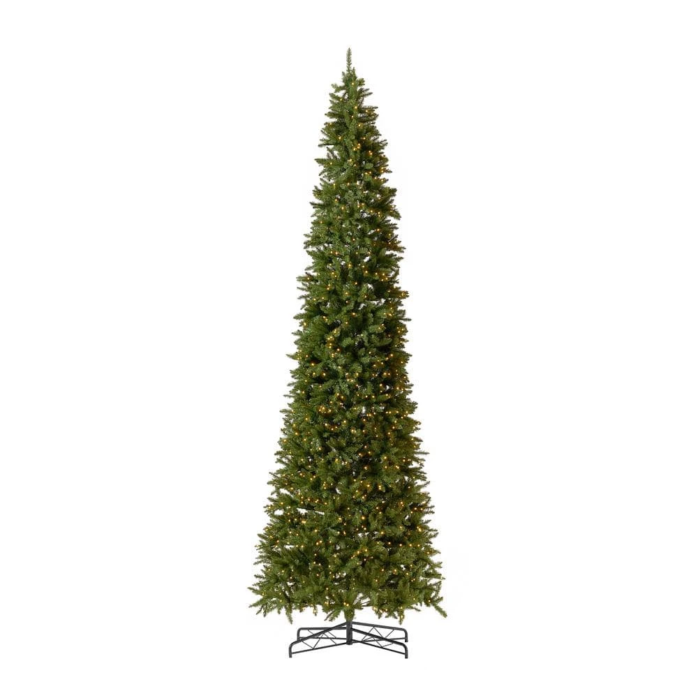 13 Ft. Pre-Lit LED Slim Green Mountain Pine Artificial Christmas Tree With 1360 Warm White Lights 3924 Bendable Branches 3 13 Ft. Pre-Lit LED Slim Green Mountain Pine Artificial Christmas Tree With 1360 Warm White Lights 3924 Bendable Branches