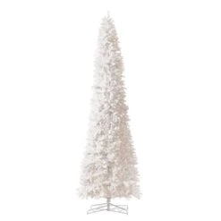 13 Ft. Pre-Lit LED Slim White Artificial Christmas Tree With 1350 Warm White LED Lights And 3924 Bendable Branches