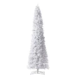 13 Ft. Pre-Lit LED Slim White Artificial Christmas Tree With 1350 Warm White LED Lights And 3924 Bendable Branches -Holiday Glow Store nearly natural pre lit christmas trees t4535 c3 1000