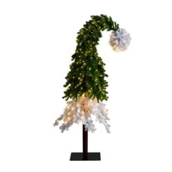 7 Ft. Pre-Lit Holiday Green & White Santa's Hat Artificial Christmas Tree With 500 LED Lights And 1275 Bendable Branches 13 7 Ft. Pre-Lit Holiday Green & White Santa's Hat Artificial Christmas Tree With 500 LED Lights And 1275 Bendable Branches -Holiday Glow Store nearly natural pre lit christmas trees t4697 4f 1000