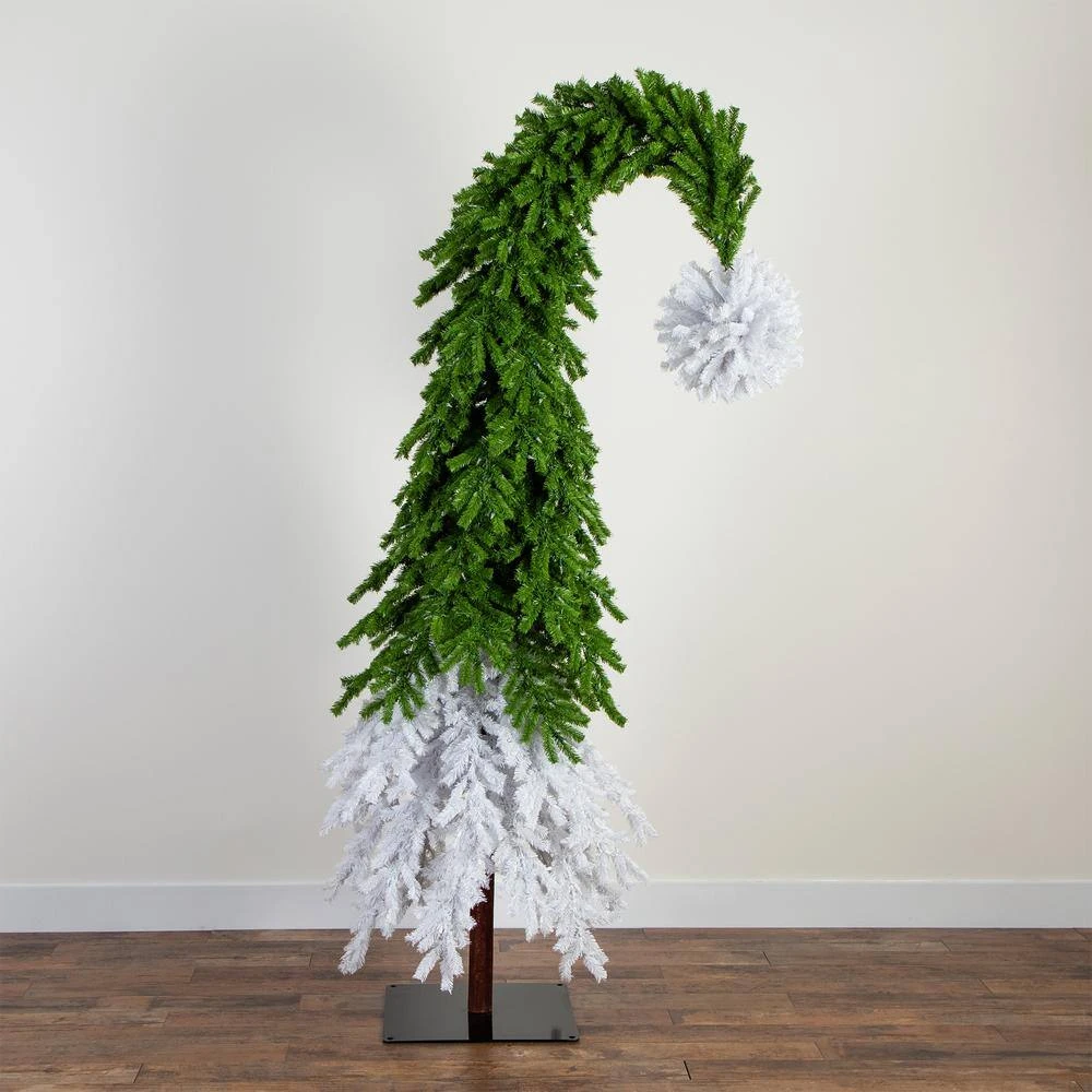 9 Ft. Pre-Lit Holiday Green & White Santa's Hat Artificial Christmas Tree With 600 LED Lights And 1992 Bendable Branches 9 9 Ft. Pre-Lit Holiday Green & White Santa's Hat Artificial Christmas Tree With 600 LED Lights And 1992 Bendable Branches - Image 7