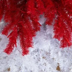 7 Ft. Pre-Lit Holiday Red Santa's Hat Artificial Christmas Tree With 500 LED Lights And 1272 Bendable Branches -Holiday Glow Store nearly natural pre lit christmas trees t4703 44 1000