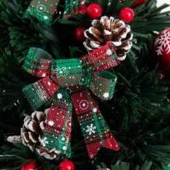 24 In. Pre-Lit Fiber Optic Cosmopolitan Star Topped Artificial Christmas Tree With Decorative Planter -Holiday Glow Store nearly natural pre lit christmas trees t4749 4f 1000