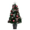 36 In. Pre-Lit Fiber Optic Cosmopolitan Star Topped Artificial Christmas Tree With Decorative Planter -Holiday Glow Store nearly natural pre lit christmas trees t4750 64 1000
