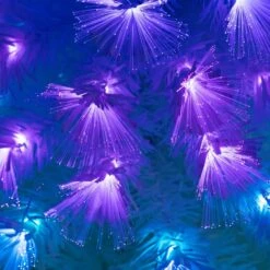 6 Ft. Pre-Lit Fiber Optic White Artificial Christmas Tree With Star Tree Topper -Holiday Glow Store nearly natural pre lit christmas trees t4770 1d 1000