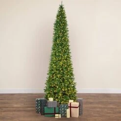 15 Ft. Pre-Lit LED Slim Green Mountain Pine Artificial Christmas Tree With 1900 Warm White Lights And 5460 Branches -Holiday Glow Store nearly natural pre lit christmas trees t4781 31 1000