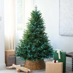 6 Ft. Pre-Lit Edmonton Fir Light Show Memory Shape Artificial Christmas Tree With Instant Connect Technology -Holiday Glow Store nearly natural pre lit christmas trees t4785 4f 1000