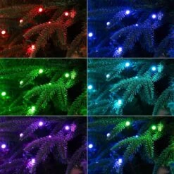 6 Ft. Pre-Lit Edmonton Fir Light Show Memory Shape Artificial Christmas Tree With Instant Connect Technology -Holiday Glow Store nearly natural pre lit christmas trees t4785 76 1000