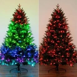 6 Ft. Pre-Lit Edmonton Fir Light Show Memory Shape Artificial Christmas Tree With Instant Connect Technology -Holiday Glow Store nearly natural pre lit christmas trees t4785 fa 1000