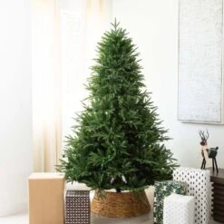 7 Ft. Pre-Lit Edmonton Fir Light Show Memory Shape Artificial Christmas Tree With Instant Connect Technology -Holiday Glow Store nearly natural pre lit christmas trees t4786 31 1000