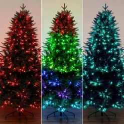 7 Ft. Pre-Lit Edmonton Fir Light Show Memory Shape Artificial Christmas Tree With Instant Connect Technology -Holiday Glow Store nearly natural pre lit christmas trees t4786 76 1000