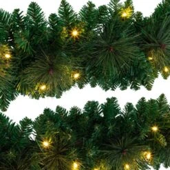 5 Ft. Pre-Lit Wall Hanging Artificial Christmas Tree With 50 Warm White LED Lights -Holiday Glow Store nearly natural pre lit christmas trees t4787 44 1000