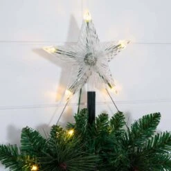 5 Ft. Pre-Lit Wall Hanging Artificial Christmas Tree With 50 Warm White LED Lights -Holiday Glow Store nearly natural pre lit christmas trees t4787 76 1000