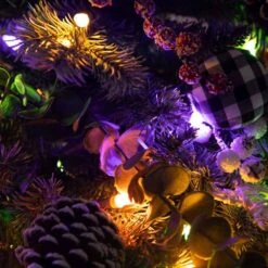 3 Ft. Pre-Lit Snow Covered Decorative Artificial Christmas Tree In Golden Planter With 80 Color Changing LED Lights -Holiday Glow Store nearly natural pre lit christmas trees t4788 76 1000