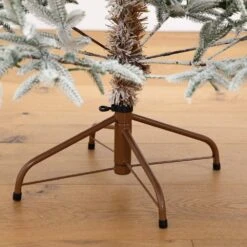 6 Ft. Pre-Lit Flocked Woodland Fir Artificial Christmas Tree With 150 Warm White LED Lights 15 6 Ft. Pre-Lit Flocked Woodland Fir Artificial Christmas Tree With 150 Warm White LED Lights -Holiday Glow Store nearly natural pre lit christmas trees t4792 1d 1000