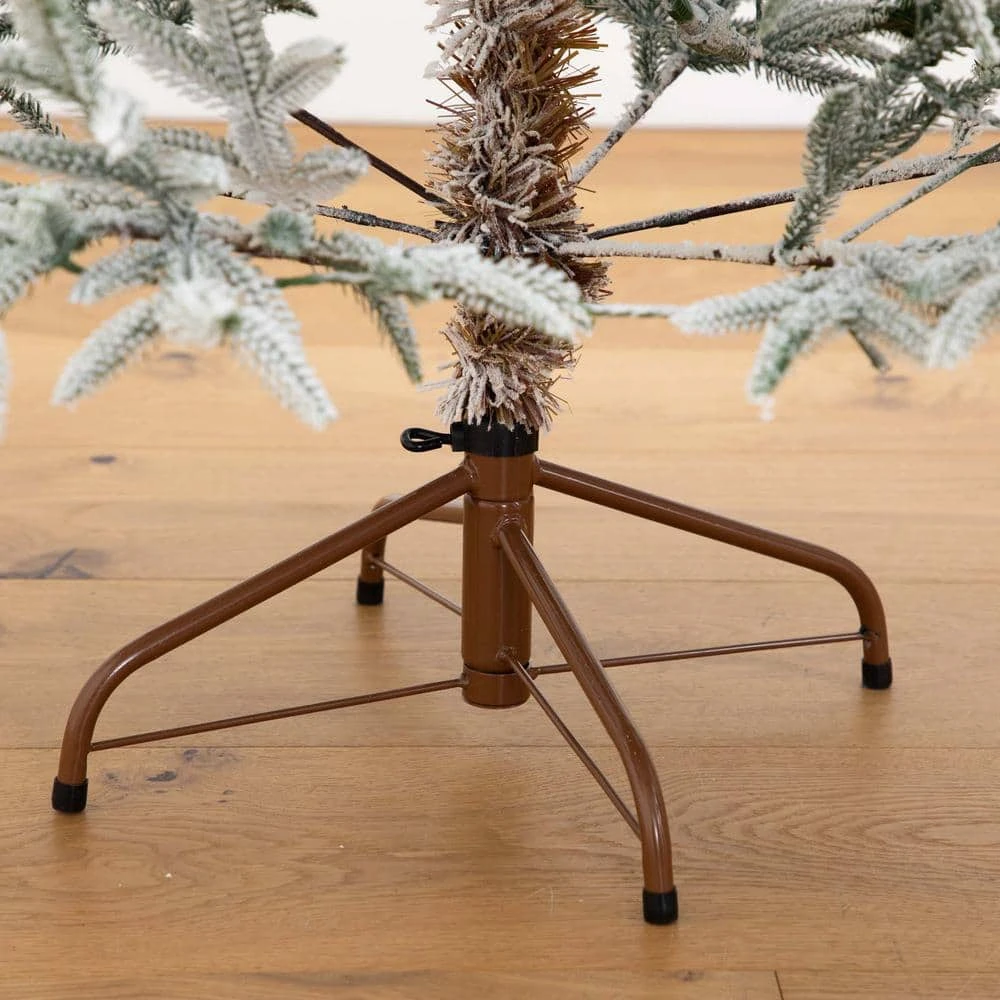 6 Ft. Pre-Lit Flocked Woodland Fir Artificial Christmas Tree With 150 Warm White LED Lights 6 6 Ft. Pre-Lit Flocked Woodland Fir Artificial Christmas Tree With 150 Warm White LED Lights - Image 4