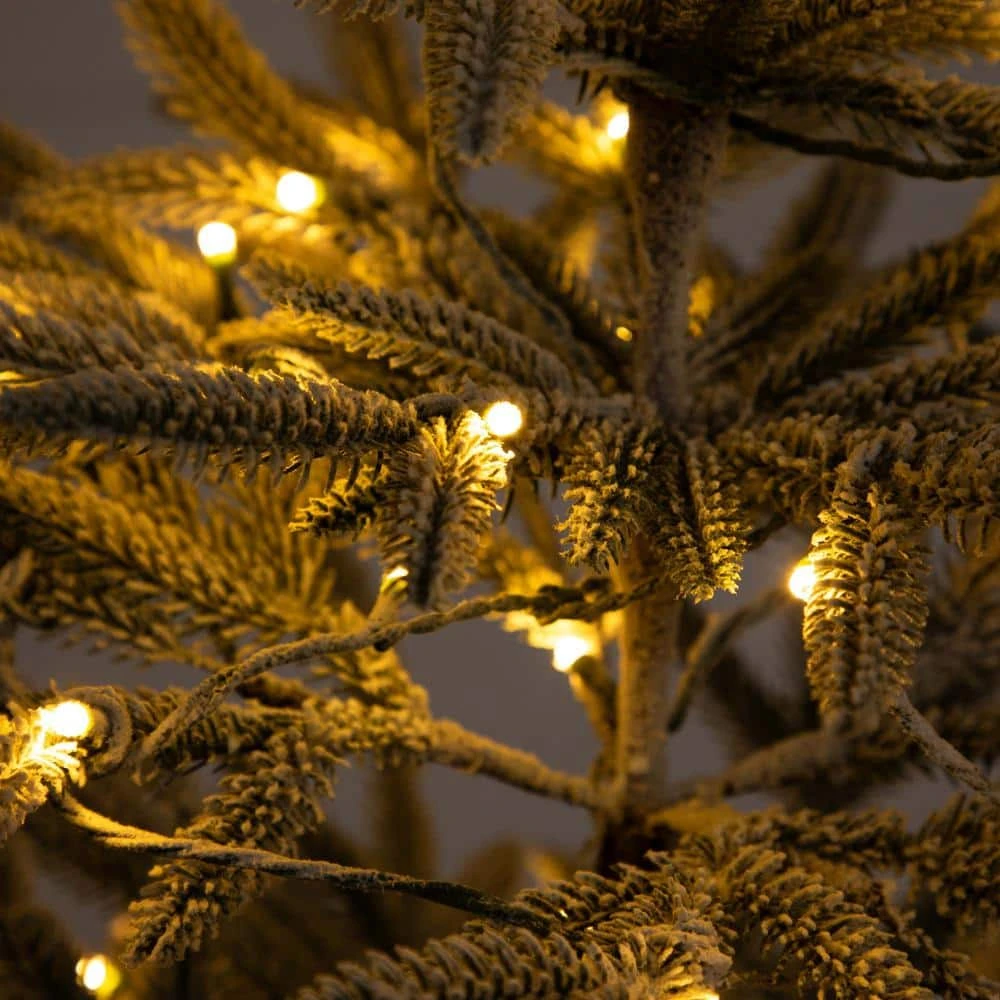 6 Ft. Pre-Lit Flocked Woodland Fir Artificial Christmas Tree With 150 Warm White LED Lights 5 6 Ft. Pre-Lit Flocked Woodland Fir Artificial Christmas Tree With 150 Warm White LED Lights - Image 3