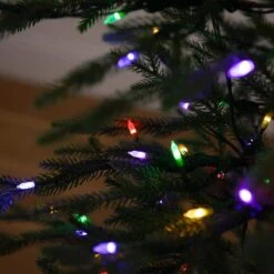 6 Ft. Pre-Lit Faux Natural Fresh Cut Fir Xmas Tree W/Instant Connect Technology & 230 Color Changing LED Dewdrop Lights -Holiday Glow Store nearly natural pre lit christmas trees t4801 44 1000