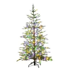 6 Ft. Pre-Lit Faux Natural Fresh Cut Fir Xmas Tree W/Instant Connect Technology & 230 Color Changing LED Dewdrop Lights -Holiday Glow Store nearly natural pre lit christmas trees t4801 4f 1000
