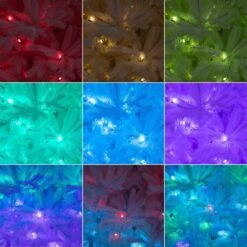 7 Ft. Pre-Lit Artificial White California Spruce Christmas Tree With 440 Color Changing LED Lights -Holiday Glow Store nearly natural pre lit christmas trees t4802 fa 1000